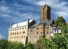 Restoration of the south curtain wall of the Wartburg Castle in Eisenach, Germany